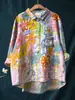Novas Camisas Casuais Femininas de Manga Longa Transfronteiriças 2025, Camisas de Moda para Verão e Outono, Série Multicolorida com Impressão Digital 3D