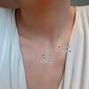 Linha de Pesca Invisível Estilo Sun Li Colar Elegante de Moissanita Colar de Luxo Acessível Pingente de Lágrima Feminino Corrente para Clavícula