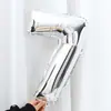 0-9 Plata 16 pulgadas Dorado Globo de Número de Papel de Aluminio Decoración Festival de Película de Aluminio