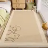 Alfombra de mesita de noche para dormitorio estilo simple alfombra para pies de sofá y mesa de centro de sala de estar alfombra antideslizante resistente a la suciedad alfombra de tira larga imitación cachemira