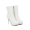 Botas de plataforma impermeables de cuero de corte bajo para otoño e invierno, con puntera redonda y cremallera lateral, botas versátiles de talla grande para mujer, botas Martin ligeras para mujer