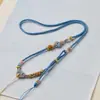 Cuerda de Colgante de Jade y Cera de Abeja Trenzada Hecha a Mano de Gama Alta Cuerda de Collar Nudo Flor de Durazno Cuerda de Colgante Dorada Trenzada Finamente de Ocho Hilos
