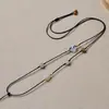 Corda de Colar Fina Tecida à Mão de Alta Qualidade para Mulheres com Pingente de Buda de Jade Hetian, Cordão de Pescoço com Fivela de Paz, Cordão para Pendurar Pingente