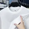Camiseta casual y elegante de manga larga para hombre, nueva colección 2026, cuello redondo, color liso, amigable con la piel, capa base de otoño, top holgado para hombre