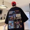 Marca de Moda Estilo Americano Camiseta de Manga Corta de Dibujos Animados de Gato y Ratón Trendy Hombres y Mujeres Suelta Oversize Verano Pareja Manga Media Trendy
