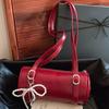 Bolsa Cilíndrica Portátil Estilo Coreano PU Simple y de Moda 2026 Nueva Bolsa de Hombro para Mujer Diseño de Nicho Versátil Bolsa de Hombro para Mujer