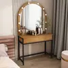 Penteadeira de Estúdio Fotográfico com Espelho e Luzes, Salão de Maquiagem, Mesa de Maquiagem para Loja de Noivas, Salão de Beleza Dedicado para Maquiadores, Maquiagem Profissional