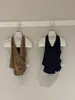 Wgwe Verano Estilo Coreano Sencillo Estilo para Ir al Trabajo Versátil Adelgazante y Rejuvenecedor Cuello en V Sin Mangas Top Halter para Mujer W9759