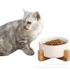 Suporte de Bambu de Madeira para Suprimentos de Animais de Estimação para Cães e Gatos, Suporte de Madeira para Tigelas de Cerâmica, Suporte Cruzado de Bambu para Tigelas de Animais de Estimação, Suporte para Tigela de Comida, Tigela para Cachorro