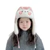 Gorro de Invierno Estilo Lei Feng de Conejo KT Unisex Engrosado Cálido Dibujos Animados Felpa Gorro Lindo con Orejas Protector de Viento para Niñas