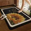 Alfombrilla de Baño de Lujo Ligero de Barro Diatomeas Alfombra para Entrada de Inodoro Resistente a Manchas Antideslizante Secado Rápido Uso en el Hogar Absorbente de Agua Felpudo