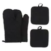 Guantes Gruesos Antiescaldaduras, Guantes de Algodón Aislantes para Cocina, Guantes para Horno de Microondas, Juego de 4 Piezas de Guantes para Horno, Guantes Antiescaldaduras