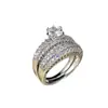 Anillos de Pareja Europeos y Americanos Transfronterizos Completamente Diamantados, Anillos Brillantes y Únicos de Lujo Ligero, Accesorios Simples Versátiles para el Día a Día