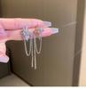 Brincos Femininos Coreanos de Diamante Estrela com Franja Estilo Frio Argola Prata S925 Design de Nicho Sentido da Moda Brincos da Moda