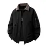 Chaqueta Suministro Especial Transfronterizo Talla Europea Estilo Americano Patchwork Bloque de Color Retro Solapa Chaqueta de Trabajo Moda Casual Primavera y Otoño