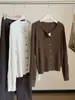Cárdigan de punto acanalado de manga larga estilo coreano para mujer, nueva colección otoño 2026, alta gama, corte ajustado, top versátil de cuello redondo