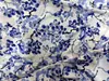 Tecido de Algodão e Seda Azul e Branco Clássico para Mulheres, Tecido de Viscose Adulto, Tecido de Algodão e Seda, Tecido para Roupas, Tecido para Gola