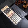 Palillos de aleación para el hogar, 5 pares, antideslizantes, sencillos, para traje, para restaurante familiar, palillos de desinfección, regalo de negocios, palillos al por mayor