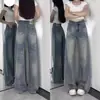 Pantalones de Pierna Ancha Sueltos Ajustados Casuales de Cintura Alta Rectos Estilo Coreano Nuevo Primavera y Otoño 2025 Nicho Dummy Ins