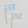 Conejo Azul Decoración de Mesa de Postres Inserto para Pastel Luna Llena del Bebé Cumpleaños 100 Pegatina para Empujar Pudín