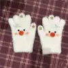 Guantes de Primera Nieve Estrella Otoño e Invierno Lindo Felpa Estudiante Dedo Imitación Terciopelo de Visón Cálido Padre-Hijo Ciclismo Guantes de Punto
