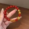Pulseira Versátil de Agata Vermelha Natural Estilo Minimalista de Luxo Amarelo Olho de Tigre Estilo Unissex de Nicho Pulseira de Presente para Melhor Amigo Pulseira de Presente