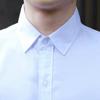 Camisa blanca y negra de primavera y otoño para hombre, de manga larga, estilo coreano, ajustada, informal, juvenil, elegante y a la moda, de color liso.