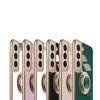 Aplicável a capa de celular Samsung S24 Ultra A54 galvanizado A73 fivela com anel s23plus suporte magnético capa protetora