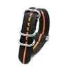 Correa de Reloj de Cincha para Suministro de Comercio Electrónico Ow Plata Hebilla Ovalada Deslizante Correa de Reloj de Nailon Correa de Reloj de Nailon Engrosada Impermeable