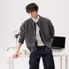 Suéter de Tricô Patchwork Falso Duas Peças Xadrez Cor de Café Estilo Old Money para Homens, Jaqueta Suéter Camada Cool de Inverno, Tricô Casual