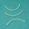 Cadena Lateral de Plata de Ley S925 Chapada en Plata Cadena de Extensión Pulsera de Cristal Hecha a Mano DIY Cadena de Plata Cola