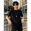 Camiseta de Manga Corta Versátil de Moda de Alta Gama Estilo Coreano para Hombre 2026 Nueva Bordada con Pedrería Media Manga Top para Hombre