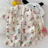 Pijamas Nuevos para Mujer, Algodón Nube, Primavera, Otoño, Verano, Estilo Cárdigan, Dulce, Casual, Campus, Manga Corta, Se Pueden Usar Afuera, Ropa para Casa, Delgados