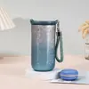 Caneca Térmica de Titânio com Design de Flor de Gelo, Dupla Camada a Vácuo, Octogonal, com Corda, Luxo Leve, Presente de Negócios, Copo de Água