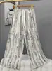Pantalones de pijama de algodón para mujer, verano, finos, estampados, casuales, de pierna ancha, pueden usar mujeres embarazadas, comercio exterior, pantalones de talla grande