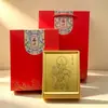 Peça de exibição em folha de ouro 999 de bênção taoísta, decoração de mesa San Qing Tai Yi Tian Zun, presente de feriado e empresarial