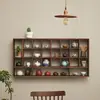 Soporte para Tazas de Té de Madera Maciza, Pequeño Estante de Exhibición Antiguo, Estante de Exhibición Montado en la Pared para Almacenamiento de Juegos de Té Vintage