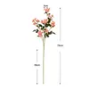 Arreglo de flores artificiales de seda de camelia de 2 puntas para mesa de comedor, decoración de plantas verdes, arreglo floral y decoración de ambiente comercial