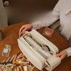 Nueva Bolsa de Almacenamiento de Cosméticos de Gran Capacidad Portátil Cuero PU de Alto Color Tres Capas Organ Almohada Bolsa de Cosméticos