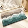 Tapete de Piso de Cachemira Imitación Onda Temu Transfronterizo Absorbente Antideslizante para Baño Tapete para Pies Dormitorio Resistente al Desgaste Manta de Noche Junto a la Cama Tapete para Puerta de Entrada