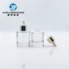 Botella Redonda Transparente al por Mayor de 20ml 30ml 50ml con Fondo Grueso, Lados Rectos, Hombros Planos y Gotero para Esencia, Empaque de Vidrio