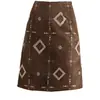 Falda retro de gamuza marrón con abertura para mujer, nueva colección otoño/invierno 2026, de cintura alta, estilizante, falda versátil de línea A, moderna