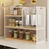 Prateleira de Especiarias para Bancada de Cozinha Porta-Temperos Organizador Multifuncional para Óleo, Sal, Molho e Vinagre