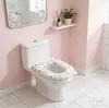 Funda para Asiento de Inodoro para Uso en Casa, Sin Lavar, Adecuada para Todas las Estaciones, Cojín Grueso Adhesivo para Asiento, Anillo de Asiento Limpiable con Toallita, Almohadilla Impresa para Asiento de Inodoro