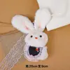 Delantal de Peluche Lindo Creativo Bolso Muñeco de Conejo Colgante Conejo de Orejas Largas Llavero Decoración de Bolso