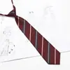 Corbata roja femenina jk perezosa sin corbata estilo academia japonesa corbata anudada a mano masculina dk camisa a rayas accesorios de uniforme femenino