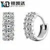 Moda coreana joias banhadas a prata atacado brincos de diamante de fileira dupla feminino zircônia flash diamante tendência namorada fivela de orelha
