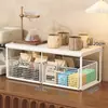Suporte para lanche, sachê de chá, café e copo de água, prateleira de armazenamento para cafeteira de mesa, organizador de bancada de mesa de jantar, prateleira de armazenamento tipo gaveta