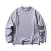 Camiseta Manga Longa Patchwork Quick-Dry Anti-Estática Personalizada Black Fleet Outono-Inverno para Homens e Mulheres, Corte Solto Top Esportivo para Camadas ao Ar Livre
