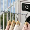 Gancho para Poste de Tendedero con Hebilla de Acero Inoxidable Guardia Antirrobo de Ventana de Balcón Percha para Ropa Percha Antideslizante para Secado de Ropa en Exteriores